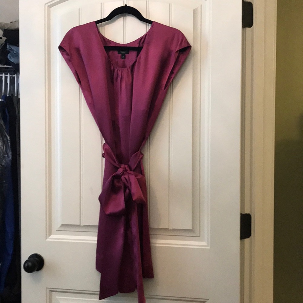 Fuschia Silk Dress w/tie/sash